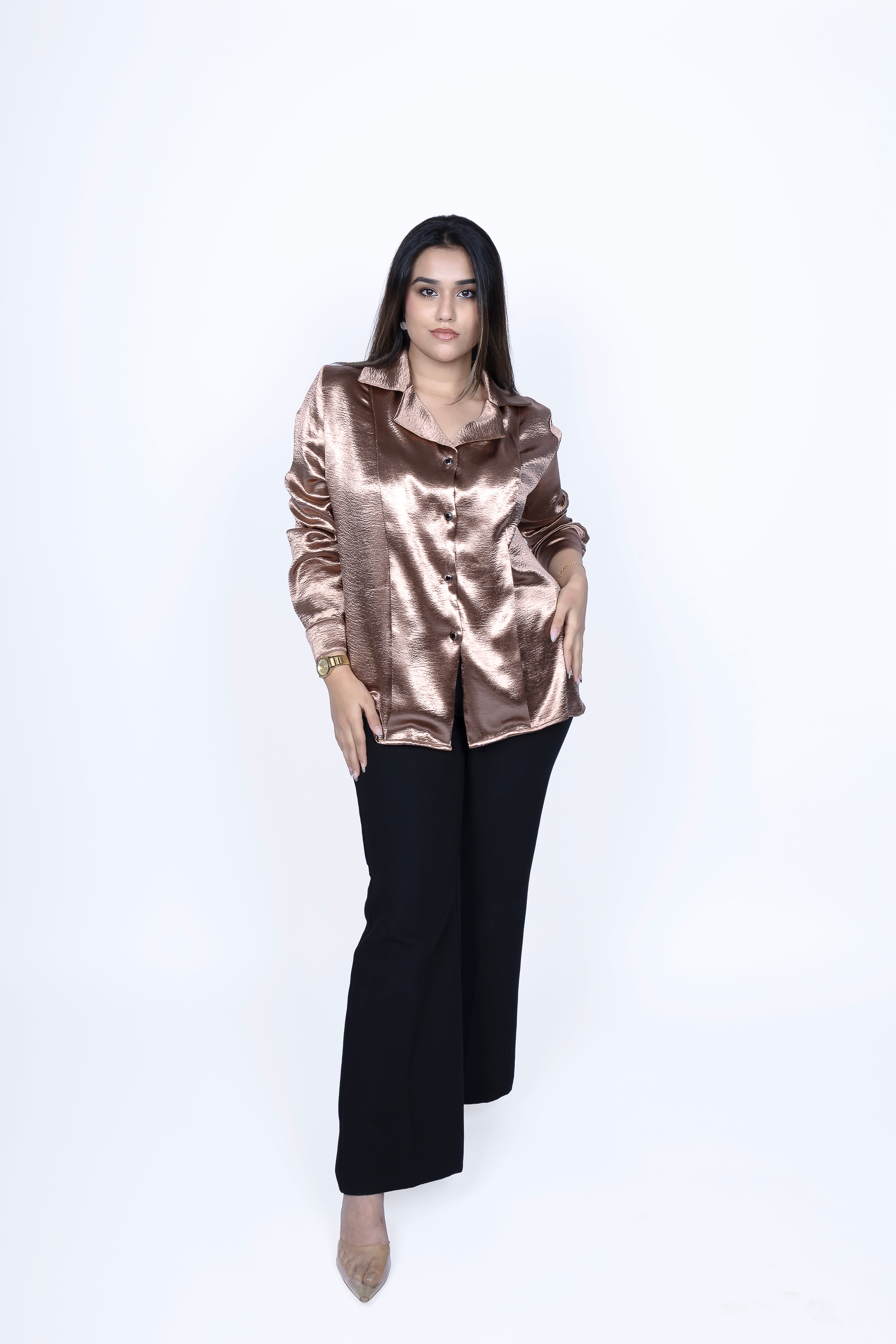 Metallic Satin Shirt