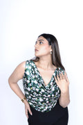 Printed velvet Cowl Top