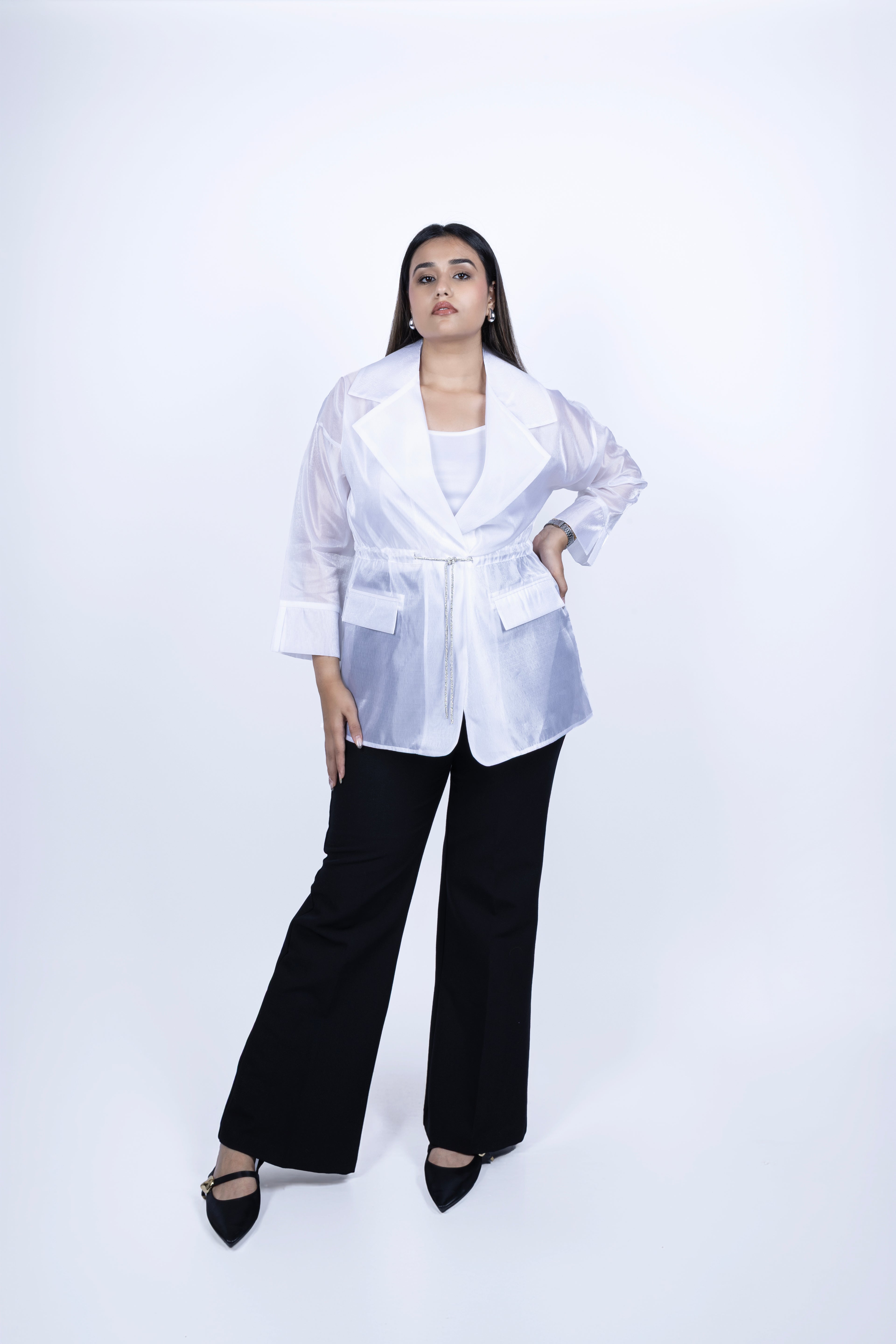 Sheer White Blazer