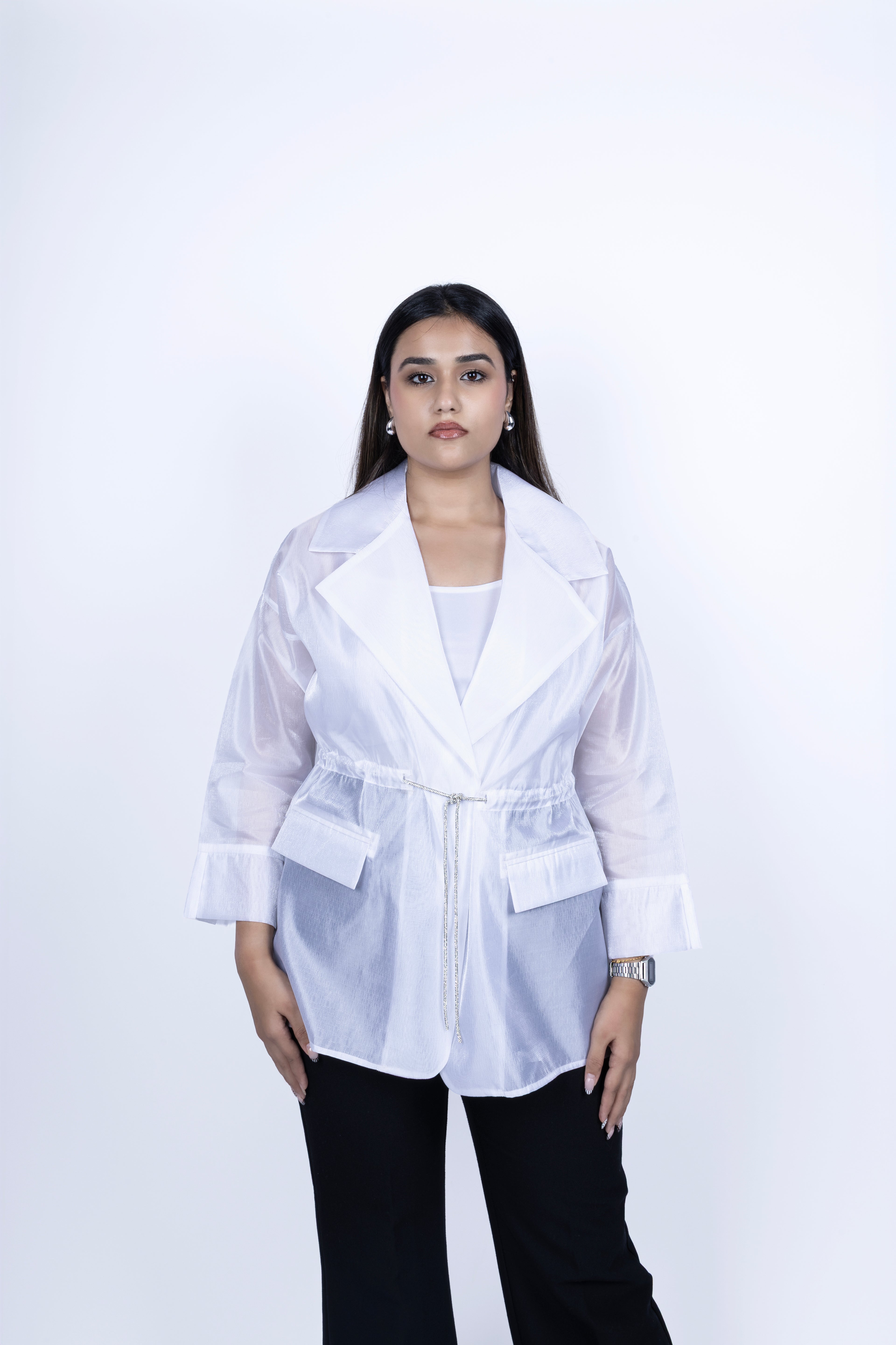 Sheer White Blazer