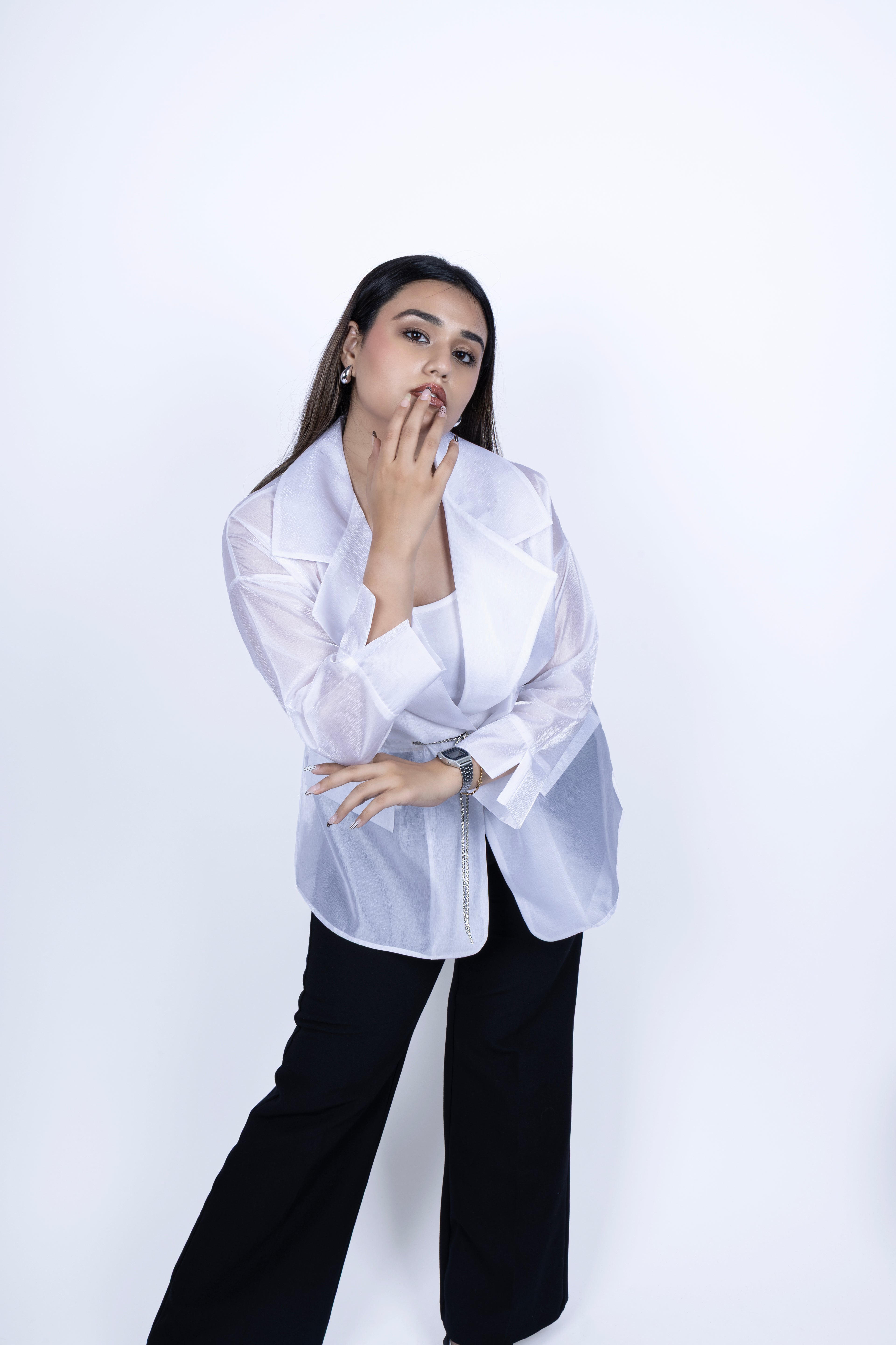 Sheer White Blazer