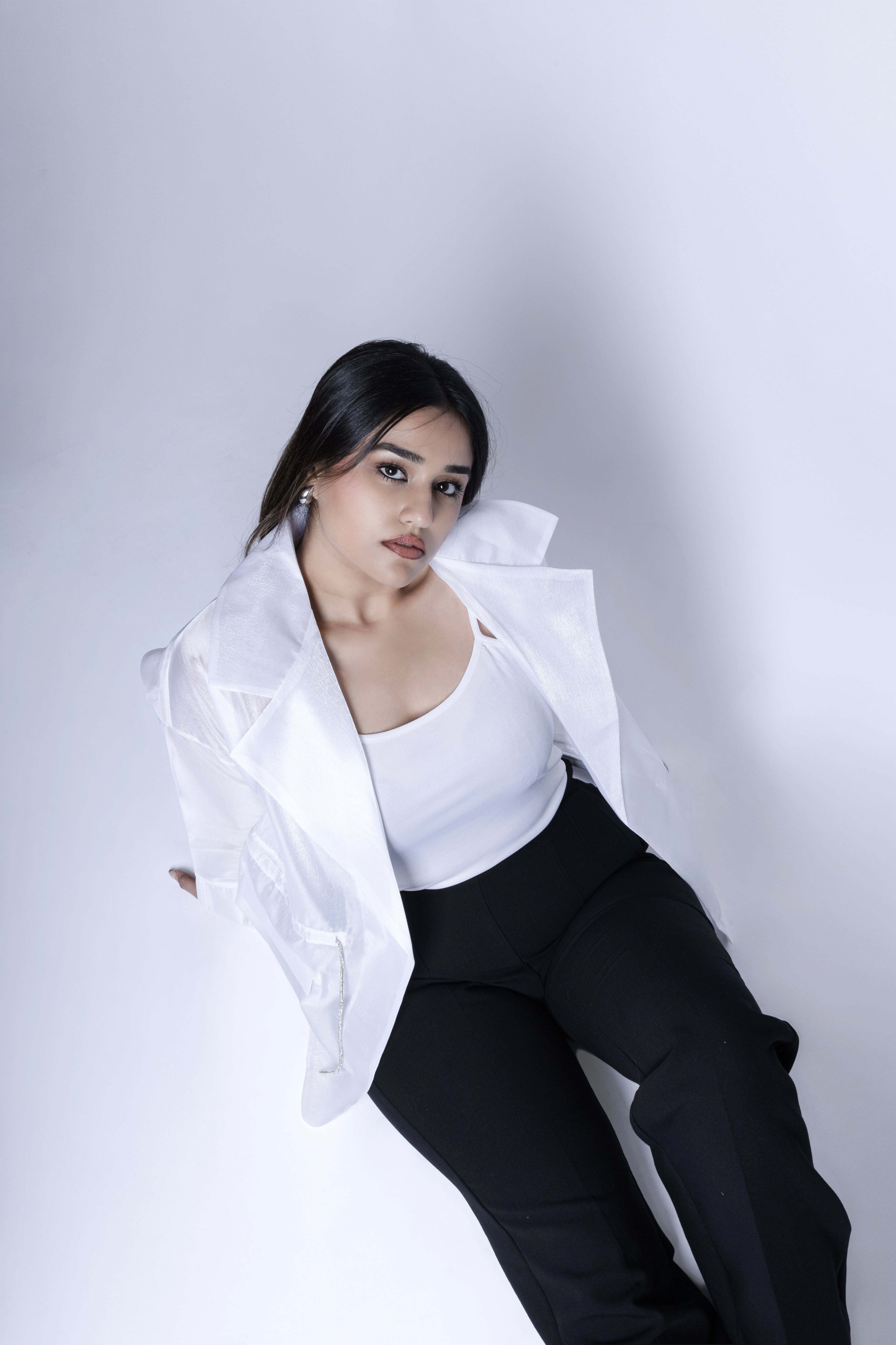 Sheer White Blazer