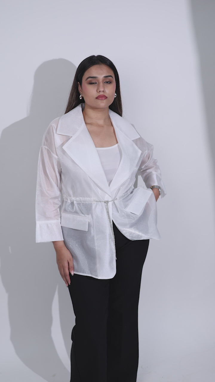 Sheer White Blazer