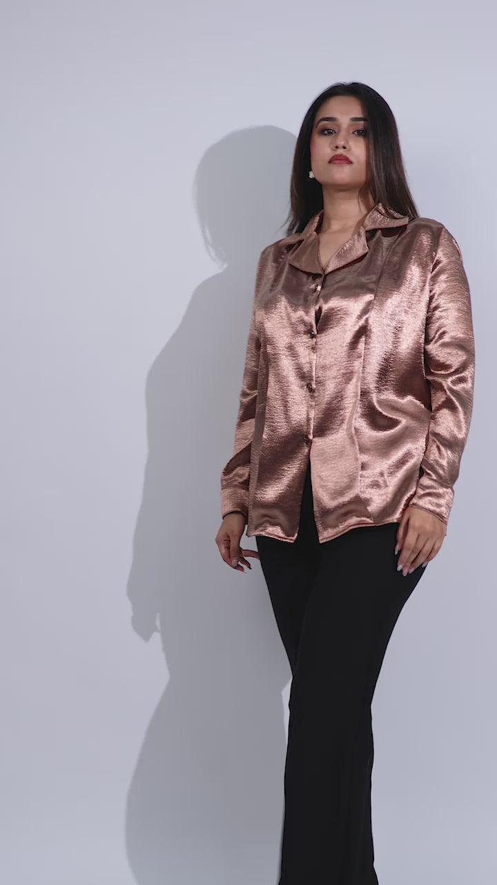 Metallic Satin Shirt